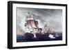 Battle of U.S.S. Constitution and H.M.S. Guerriere, War of 1812-Thomas Birch-Framed Giclee Print