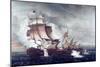 Battle of U.S.S. Constitution and H.M.S. Guerriere, War of 1812-Thomas Birch-Mounted Giclee Print