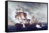 Battle of U.S.S. Constitution and H.M.S. Guerriere, War of 1812-Thomas Birch-Framed Stretched Canvas