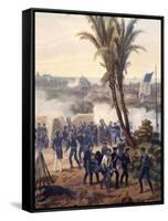 Battle of Veracruz, General Scott's Troops Attacking and Capturing City, 1847, Mexican-American War-Carl Nebel-Framed Stretched Canvas