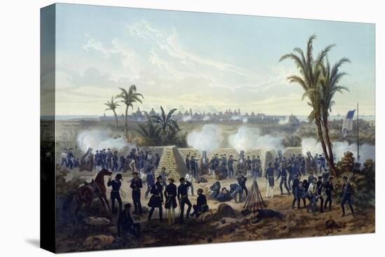 Battle of Veracruz, General Scott's Troops Attacking and Capturing City, 1847-Carl Nebel-Stretched Canvas