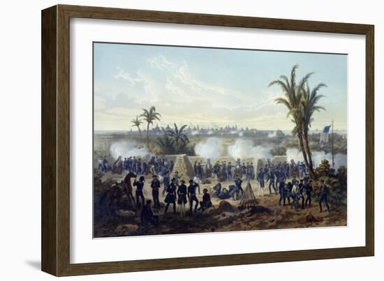 Battle of Veracruz, General Scott's Troops Attacking and Capturing City, 1847-Carl Nebel-Framed Giclee Print