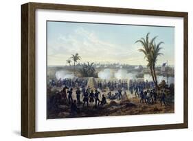 Battle of Veracruz, General Scott's Troops Attacking and Capturing City, 1847-Carl Nebel-Framed Giclee Print