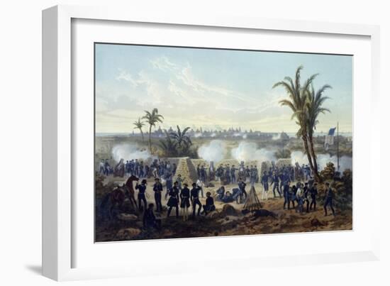 Battle of Veracruz, General Scott's Troops Attacking and Capturing City, 1847-Carl Nebel-Framed Giclee Print