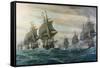 Battle of Virginia Capes-V. Zveg-Framed Stretched Canvas