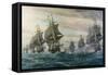 Battle of Virginia Capes-V. Zveg-Framed Stretched Canvas