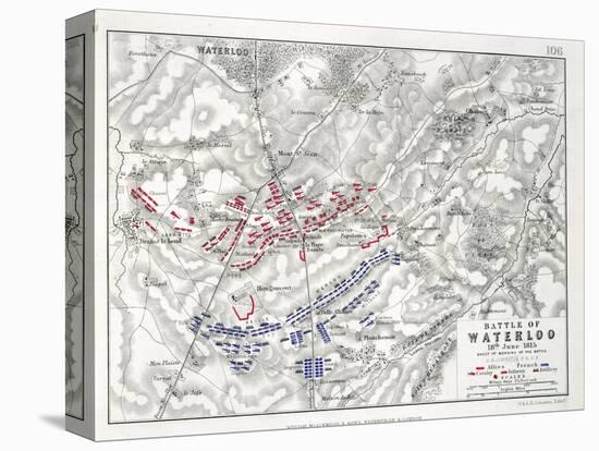 Battle of Waterloo, 18th June 1815, Sheet 1st-Alexander Keith Johnston-Stretched Canvas