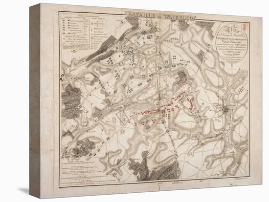 Battle of Waterloo, Map of the Battlefield, Engraved by Jacowick, 1816-Willem Benjamin Craan-Stretched Canvas