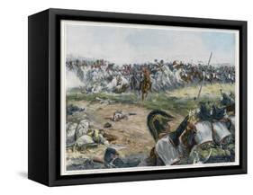 Battle of Waterloo Opposing Cavalry About to Meet-H. Chartier-Framed Stretched Canvas