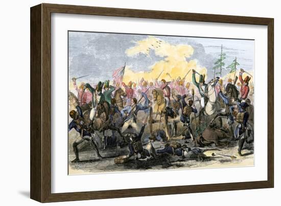 Battle of Waxhaw, South Carolina during the American Revolutionary War, May 29, 1780-null-Framed Giclee Print
