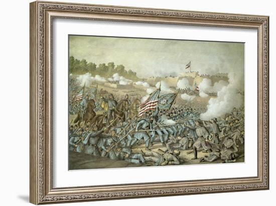 Battle of Williamsburg, 5th May 1862 by Kurz and Allison-null-Framed Giclee Print