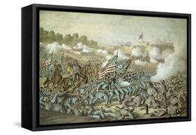 Battle of Williamsburg, 5th May 1862 by Kurz and Allison-null-Framed Stretched Canvas