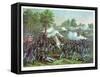 Battle of Wilsons Creek, Pub. Kurz & Allison, 1893 (Colour Litho)-American School-Framed Stretched Canvas