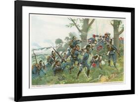 Battle of Worth: Bavarians Against Spahis in a Woodland Setting-R Knoetel-Framed Premium Giclee Print