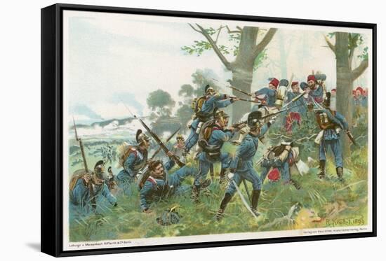 Battle of Worth: Bavarians Against Spahis in a Woodland Setting-R Knoetel-Framed Stretched Canvas