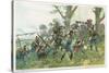 Battle of Worth: Bavarians Against Spahis in a Woodland Setting-R Knoetel-Stretched Canvas