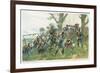 Battle of Worth: Bavarians Against Spahis in a Woodland Setting-R Knoetel-Framed Art Print