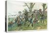 Battle of Worth: Bavarians Against Spahis in a Woodland Setting-R Knoetel-Stretched Canvas