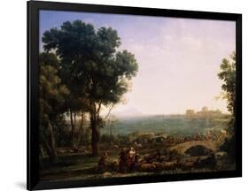 Battle on the Bridge, (Battle Between Emperors Maxentius and Constantin), 1655-Claude Lorraine-Framed Giclee Print
