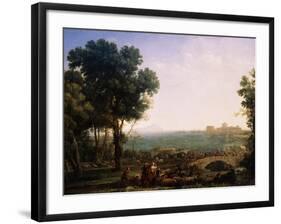 Battle on the Bridge, (Battle Between Emperors Maxentius and Constantin), 1655-Claude Lorraine-Framed Giclee Print