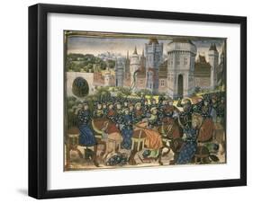 Battle Outside City Walls-null-Framed Art Print