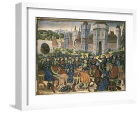 Battle Outside City Walls-null-Framed Art Print