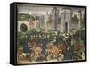 Battle Outside City Walls-null-Framed Stretched Canvas