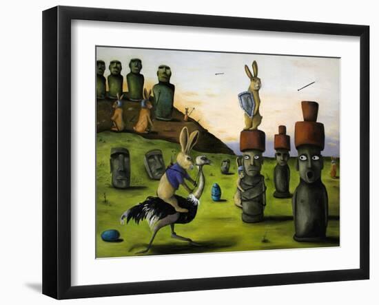 Battle over Easter Island-Leah Saulnier-Framed Giclee Print