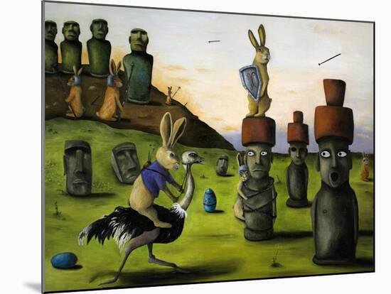 Battle over Easter Island-Leah Saulnier-Mounted Giclee Print