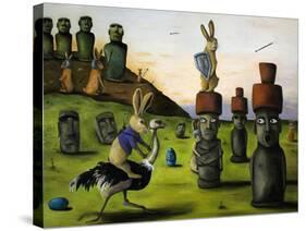 Battle over Easter Island-Leah Saulnier-Stretched Canvas