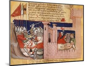 Battle Raging Outside a Fortress While Inside They Try to Treat the Wounded-null-Mounted Giclee Print