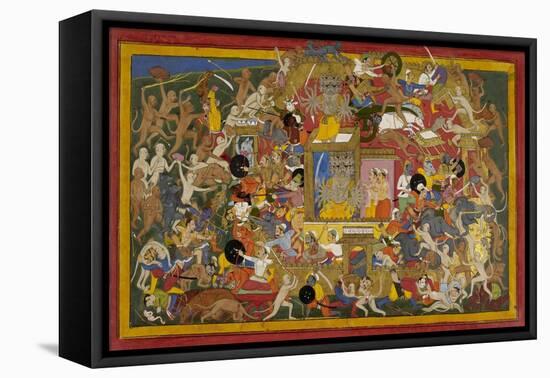 Battle Scene at Lanka-Sahib Din-Framed Stretched Canvas