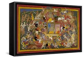 Battle Scene at Lanka-Sahib Din-Framed Stretched Canvas