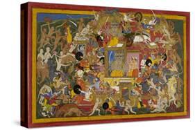 Battle Scene at Lanka-Sahib Din-Stretched Canvas