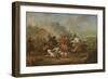 Battle Scene between Christians and Saracens (Oil on Panel)-Francesco Giuseppe Casanova-Framed Giclee Print