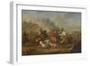 Battle Scene between Christians and Saracens (Oil on Panel)-Francesco Giuseppe Casanova-Framed Giclee Print