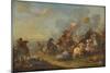 Battle Scene between Christians and Saracens (Oil on Panel)-Francesco Giuseppe Casanova-Mounted Giclee Print