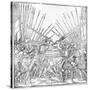 Battle Scene Showing Landsknechte (Mercenaries) Bearing Two-Handed Swords, Halberds and Lances,…-German School-Stretched Canvas