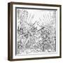 Battle Scene Showing Landsknechte (Mercenaries) Bearing Two-Handed Swords, Halberds and Lances,…-German School-Framed Giclee Print