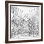 Battle Scene Showing Landsknechte (Mercenaries) Bearing Two-Handed Swords, Halberds and Lances,…-German School-Framed Giclee Print