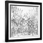 Battle Scene Showing Landsknechte (Mercenaries) Bearing Two-Handed Swords, Halberds and Lances,…-German School-Framed Giclee Print