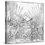 Battle Scene Showing Landsknechte (Mercenaries) Bearing Two-Handed Swords, Halberds and Lances,…-German School-Stretched Canvas