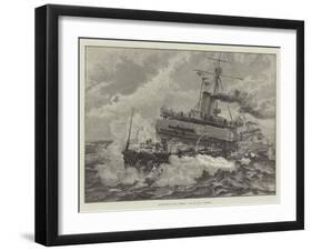 Battle-Ship of the Admiral Class in Heavy Weather-null-Framed Giclee Print