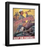 Battle Stations! Keep'em Fighting-null-Framed Art Print