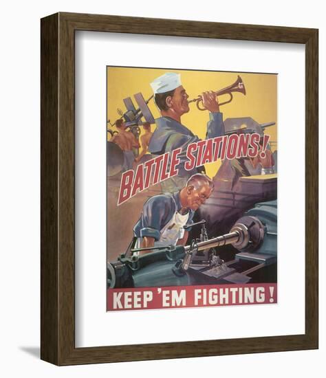 Battle Stations! Keep'em Fighting-null-Framed Art Print