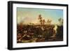 Battle with Palm Trees and Tents (Oil on Canvas)-Jean Charles Langlois-Framed Giclee Print