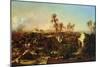 Battle with Palm Trees and Tents (Oil on Canvas)-Jean Charles Langlois-Mounted Giclee Print