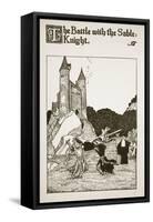 Battle with the Sable Knight, illustration from 'The Story of King Arthur and his Knights', 1903-Howard Pyle-Framed Stretched Canvas