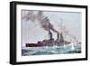 Battlecruiser HMS Lion Coming into Action, Battle of Jutland 31 May - 1 June 1916-null-Framed Giclee Print