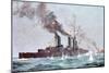 Battlecruiser HMS Lion Coming into Action, Battle of Jutland 31 May - 1 June 1916-null-Mounted Giclee Print